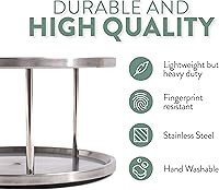 Vista 4 de Estilo Lazy Susan de acero inoxidable - diseño de 2 niveles, gira 360 º