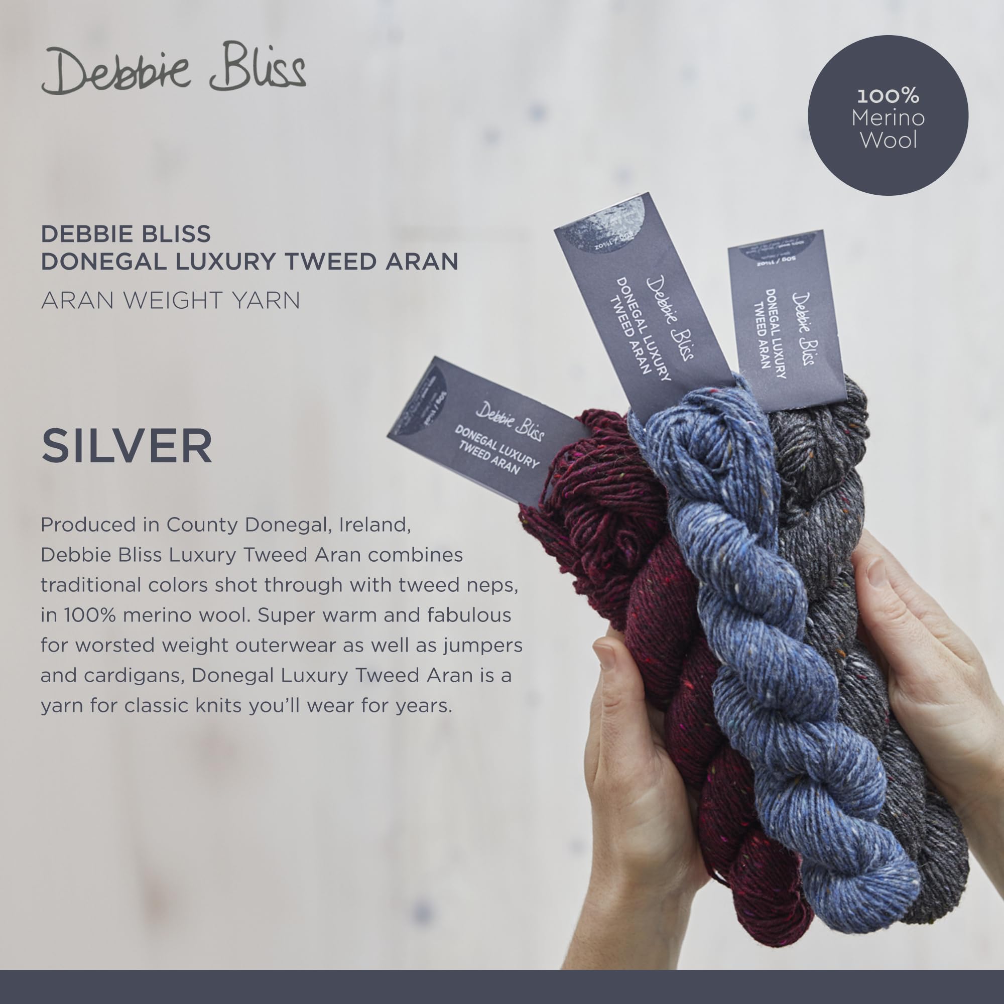 Amazon.com: Debbie Bliss Donegal Luxury Tweed Aran Yarn - 100