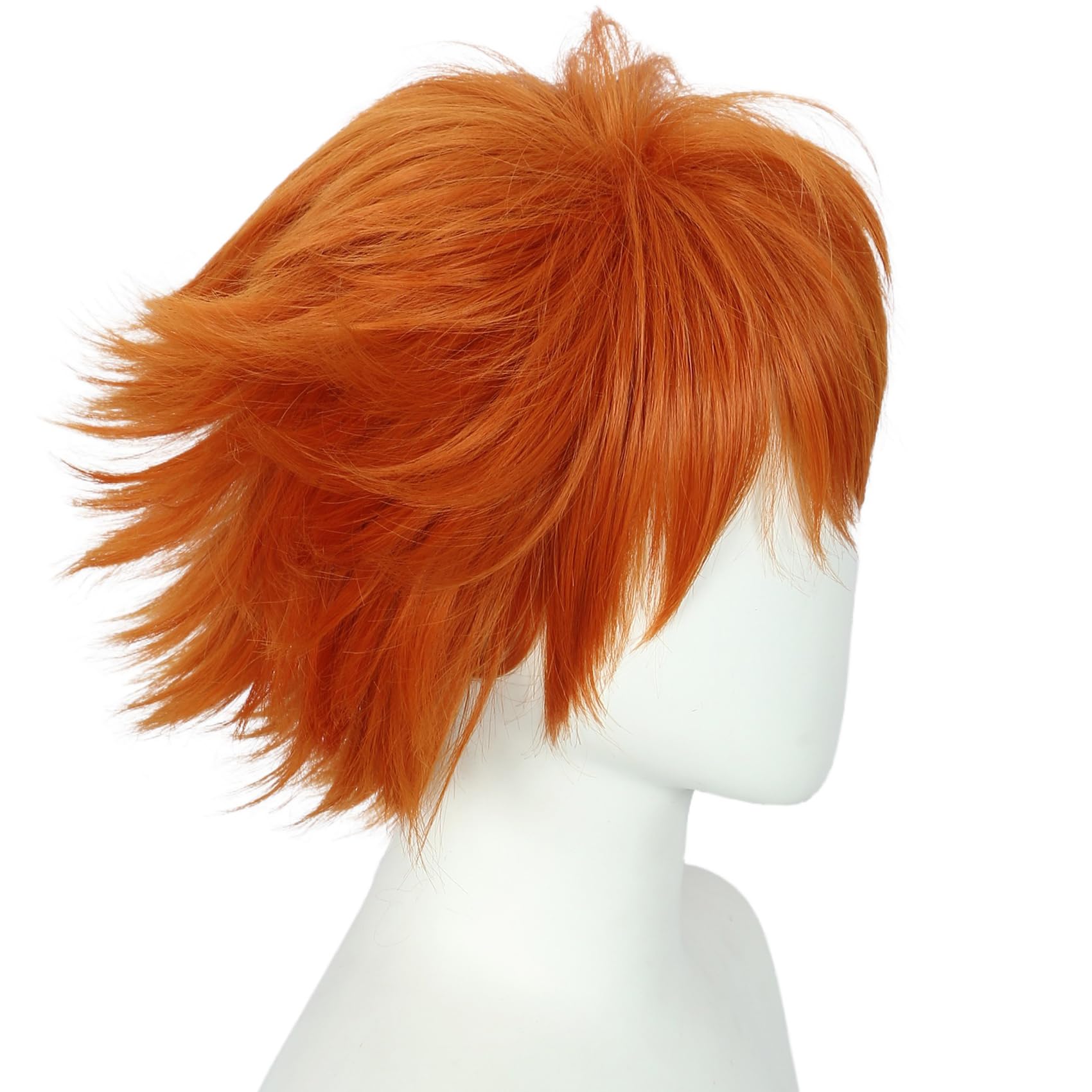 Linfairy Anime Cosplay Short Wig Halloween Costume Wigs for Unisex (Orange) - Image 2