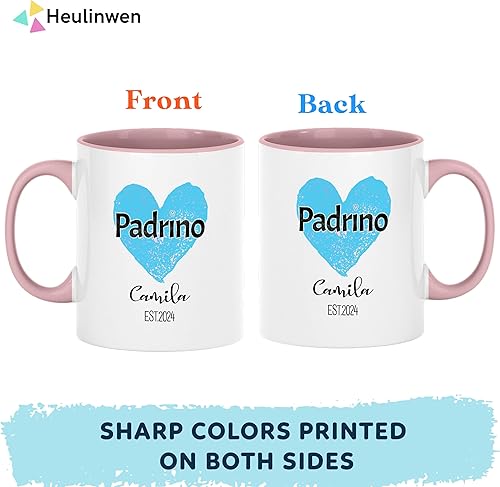 Miniatura 2 de Padrinos De Bautizo Propuesta Set 2 Tazas Café 11Oz, Quieres Ser Mis Padrinos De Bautizo, Quieres Ser Mi Madrina est 2024, Recuerdos De Bautizo Para