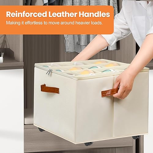 Miniatura 4 de Organizador de zapatos para armario, paquete de 2 organizadores de almacenamiento de zapatos con ruedas y divisores ajustables, caja