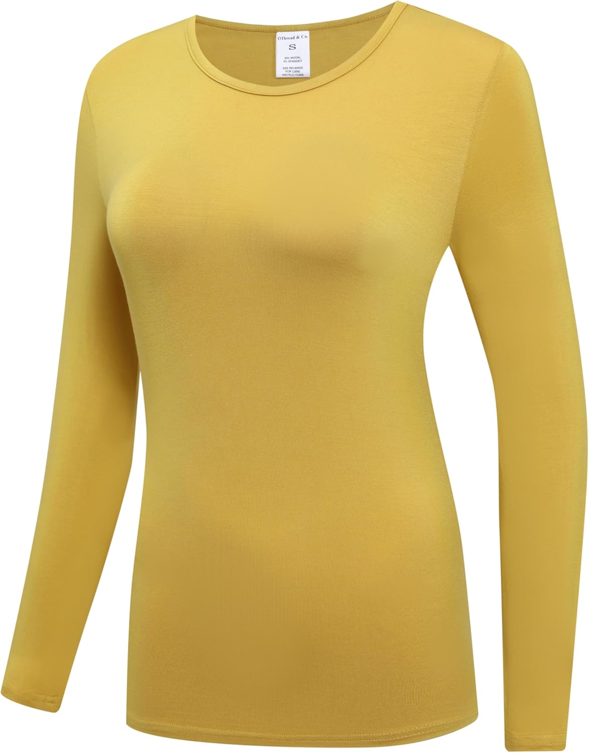 OThread & Co. Women's Long Sleeve T-Shirt Comfy Underscrub Tee Basic Stretch Layer - Image 2