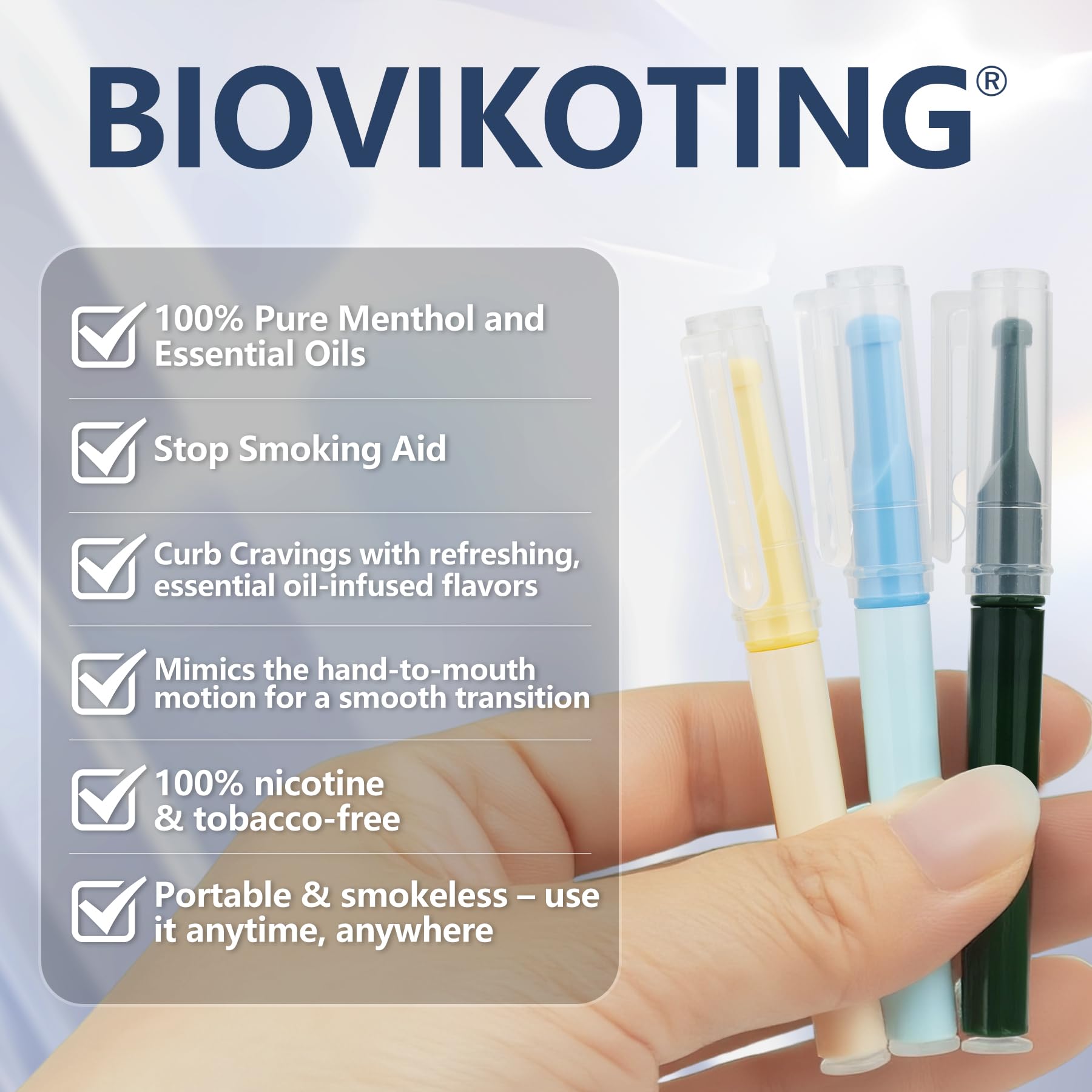 Amazon.com: Biovikoting Natural Flavored Air Inhaler 6 Pack, Vaporless  Smokeless Inhaler for Craving Relief, Nicotine-Free Lung Detox Oral  Fixation, Non-Electric, Multi-Flavor : Health & Household