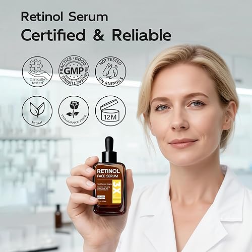 Miniatura 6 de Suero de retinol para cara, antienvejecimiento y antiarrugas, suero de retinol B5 con niacinamida, colágeno y ácido hialurónico, suaviza las arrugas