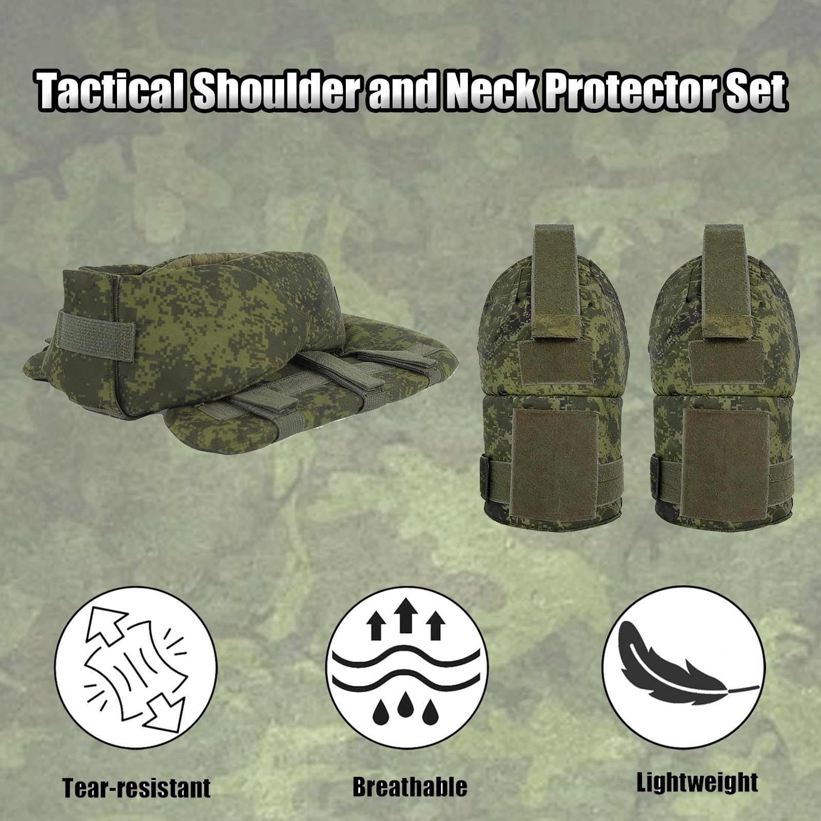 Kit Tattico di Protezione per Spalle e Collo, Protezione per Bicipiti EMR in Rete, Attrezzatura Personale per Giochi di Sopravvivenza, Accessori per La Caccia All'aperto