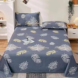 Waterproof Bed Sheet Cotton Lightweight Reusable Flat Bed Sheet Breathable Washable for Incontinence Bedding,Couch Bed,Hotel, Hospitals,Nursing Homes. (Leaf,Queen)
