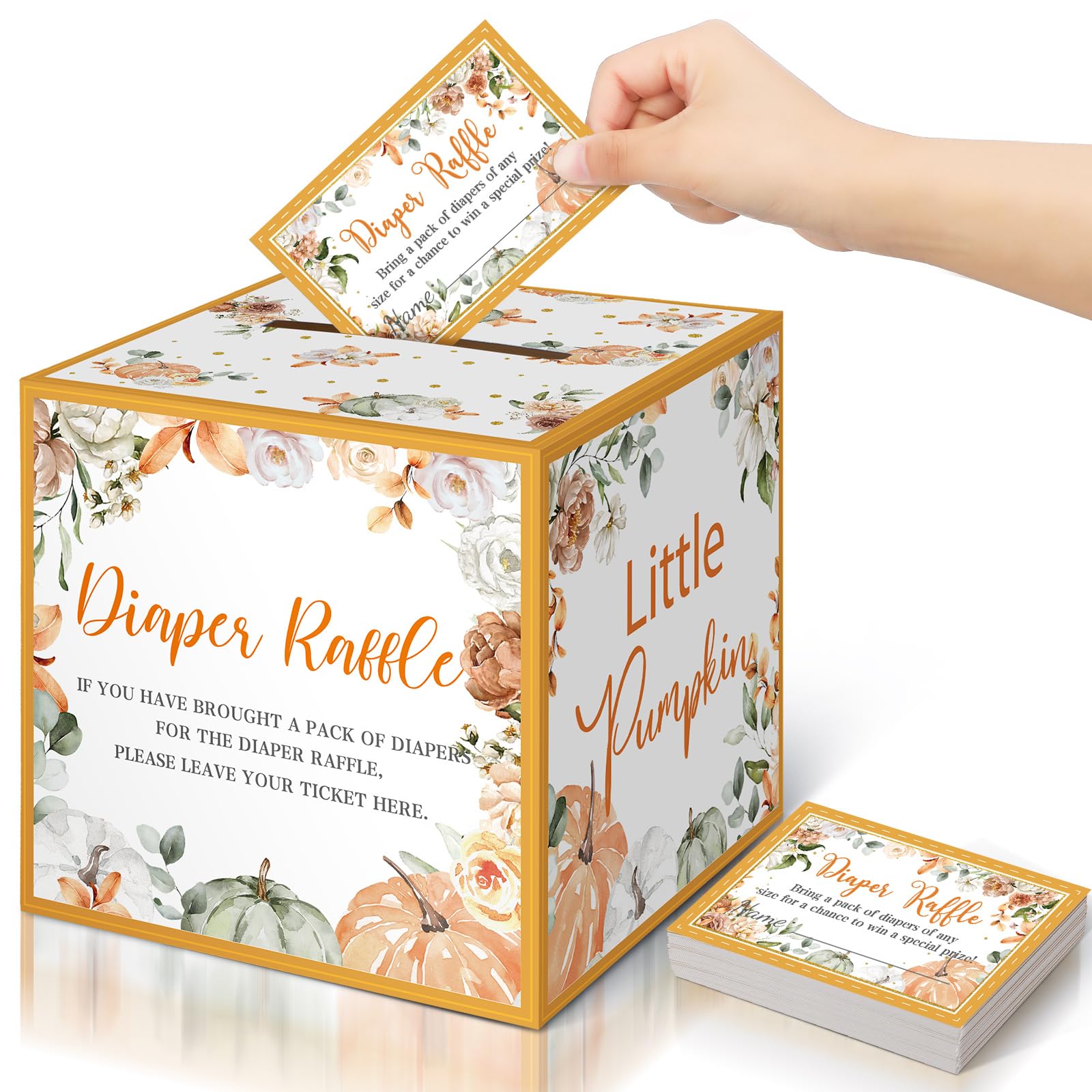 Teling 51 Pieces Diaper Raffle Tickets Box with Card
