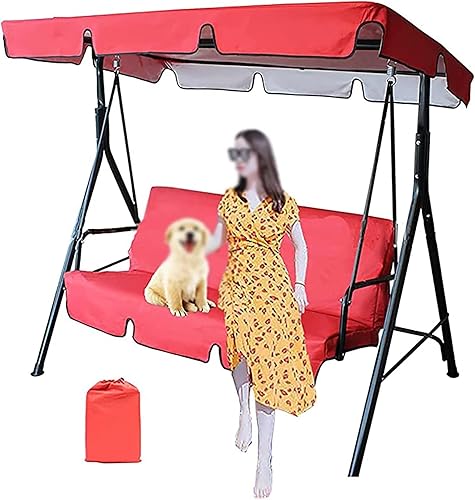 XYQSBY Toldo universal de repuesto para silla de columpio de jardín, cubierta de toldo abatible de 2 o 3 plazas, impermeable, protección UV,