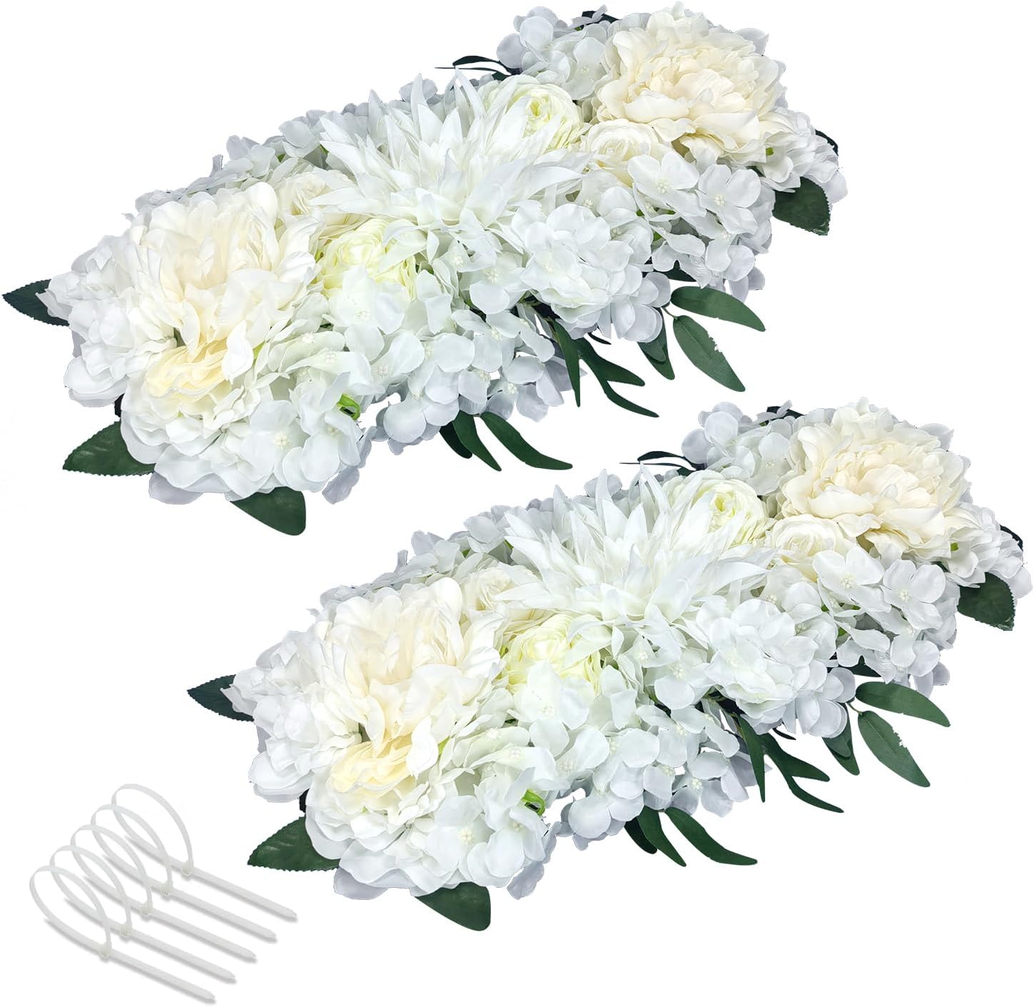 Artificlal Flowers Wedding Arch Flowers for Decoration,2pcs/Pack 21.6"*11.8"*4.8" Artifical Flower centerpleces for Tables,Fake Flower Panels for Home Decoration
