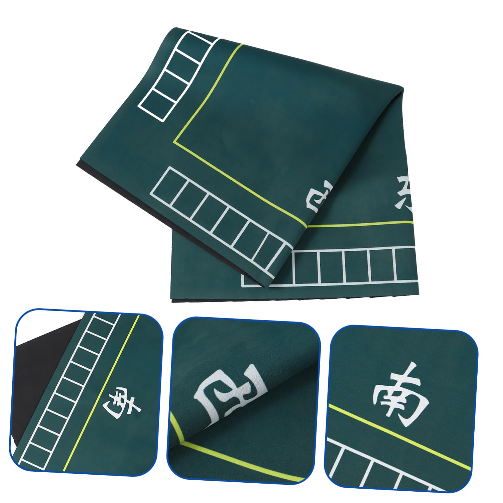 Gatuida Tappetino Protezione Duratura e Design Antiscivolo Quadrato Verde in Poliestere e Gomma Mahjong per Tavoli da Gioco e Carte
