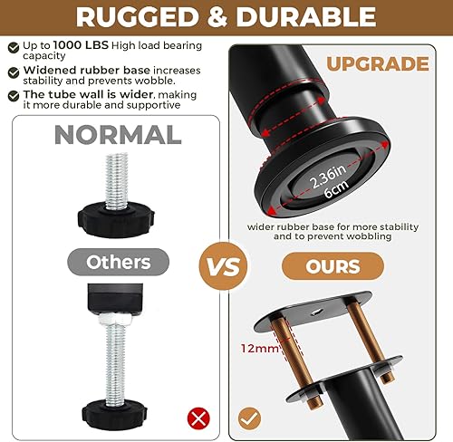 Miniatura 3 de Patas de soporte de marco de cama ajustables, patas de soporte pesadas, kit de refuerzo de listones de cama, elevadores de patas de cama de metal