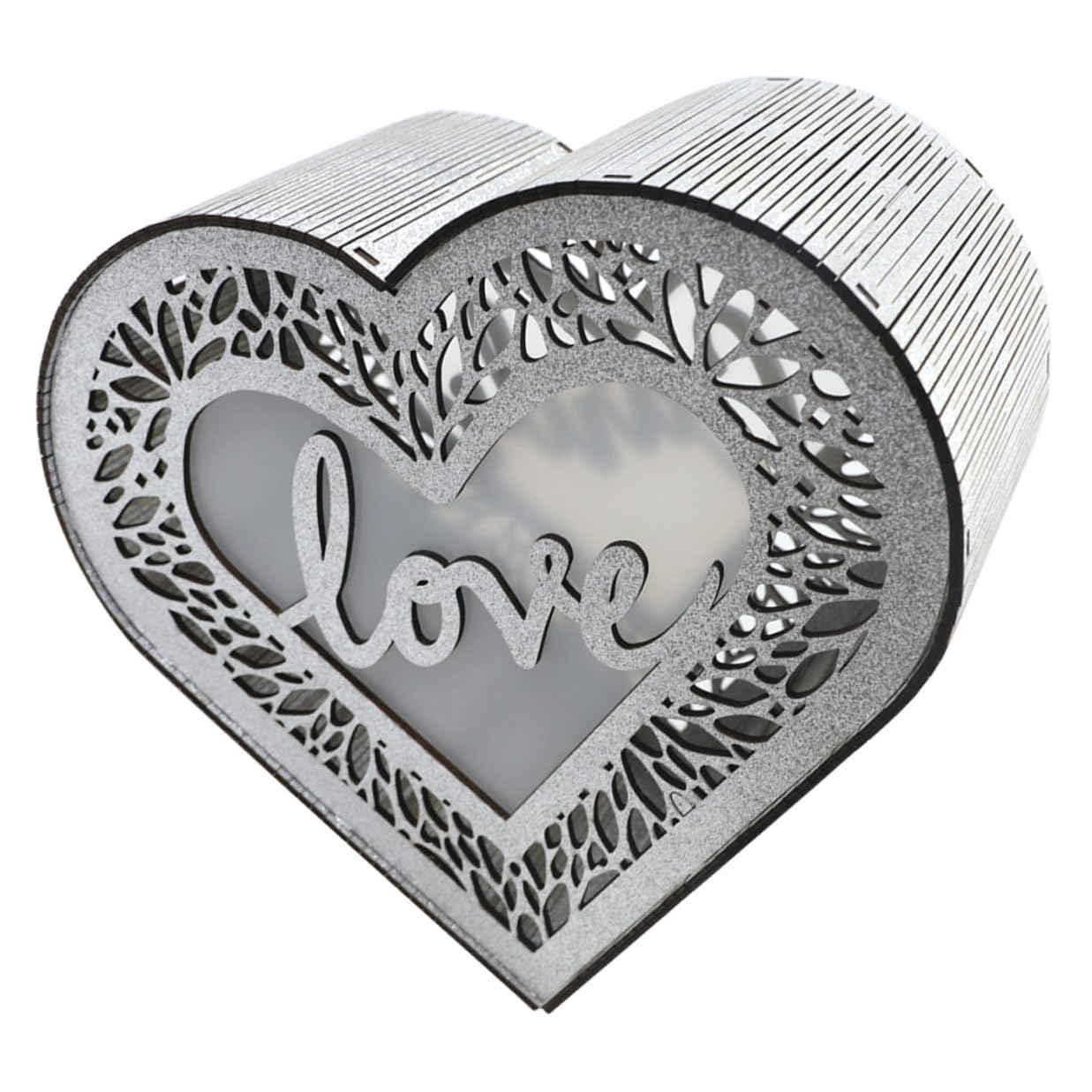 NUOBESTY Scatola di Legno Cuore Traforato per Biglietti di Benedizione, Porta Carte e Buste per Matrimonio e Anniversario, Decorazione Elegante per Festa e Ricevimento, Design Cavo Facile