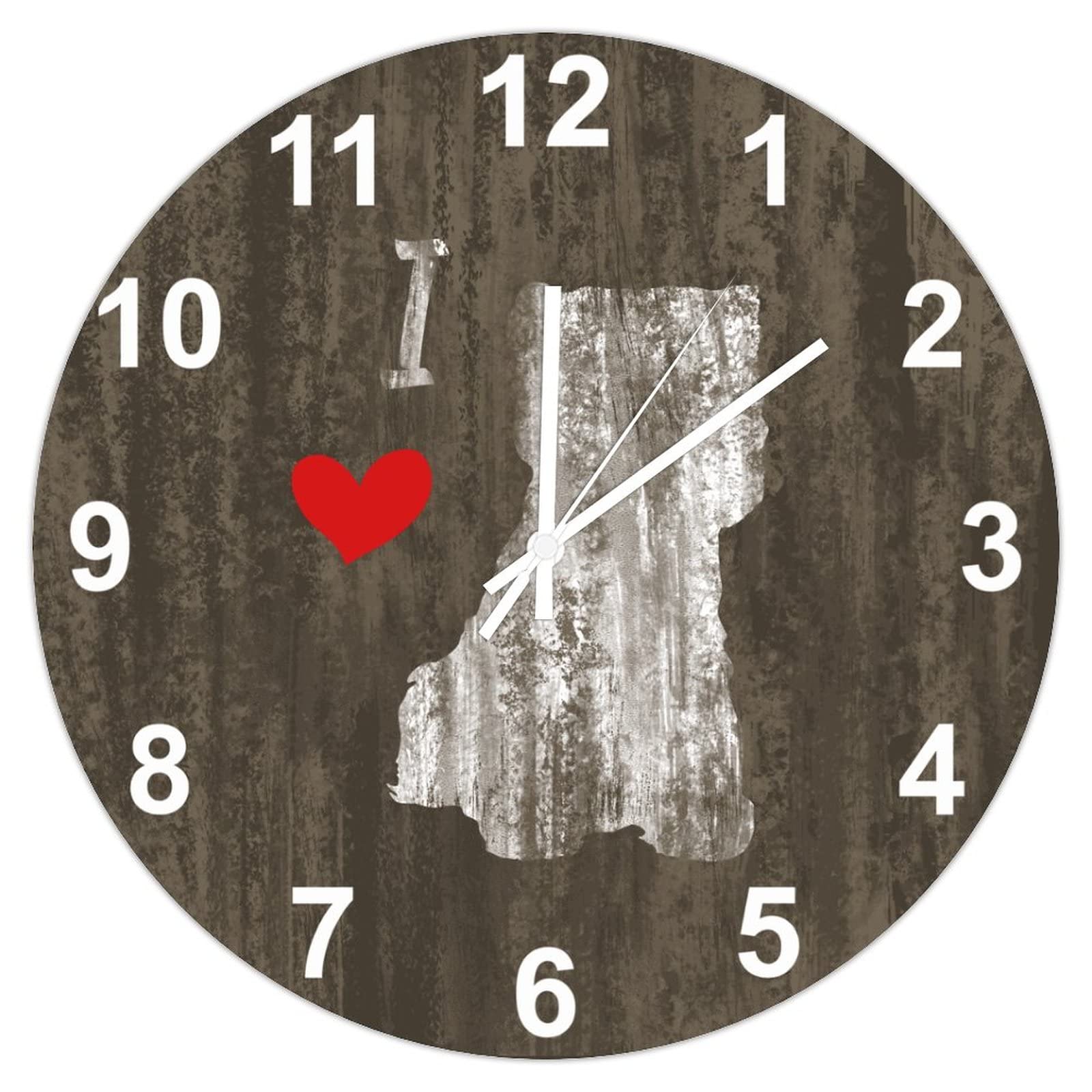 Horloge murale Schnauzer ronde retro de 38cm pour decoration de chambre
