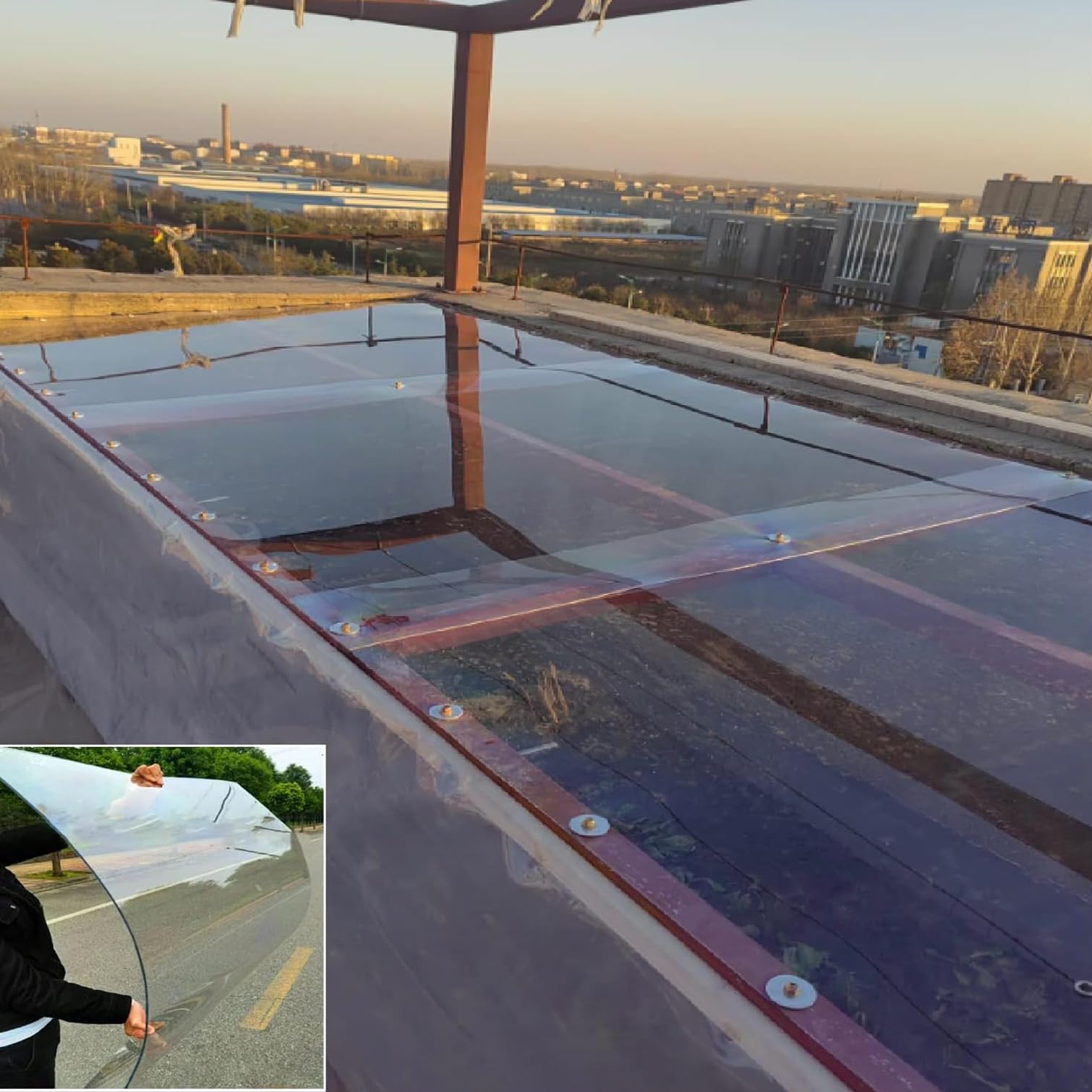 Lámina de policarbonato para techos, lámina de Seguridad de plástico acrílico Transparente para Ventanas de cobertizo, Panel de cobertizo de Repuesto, para Invernadero, marquesina, Proyecto