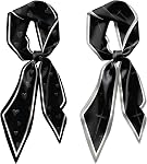2PCS Scarf Silk Feeling Hair Head Satin Long Neck Fashion Scarfs for Bag Decoration Women Girls Cute 59 * 6.7”