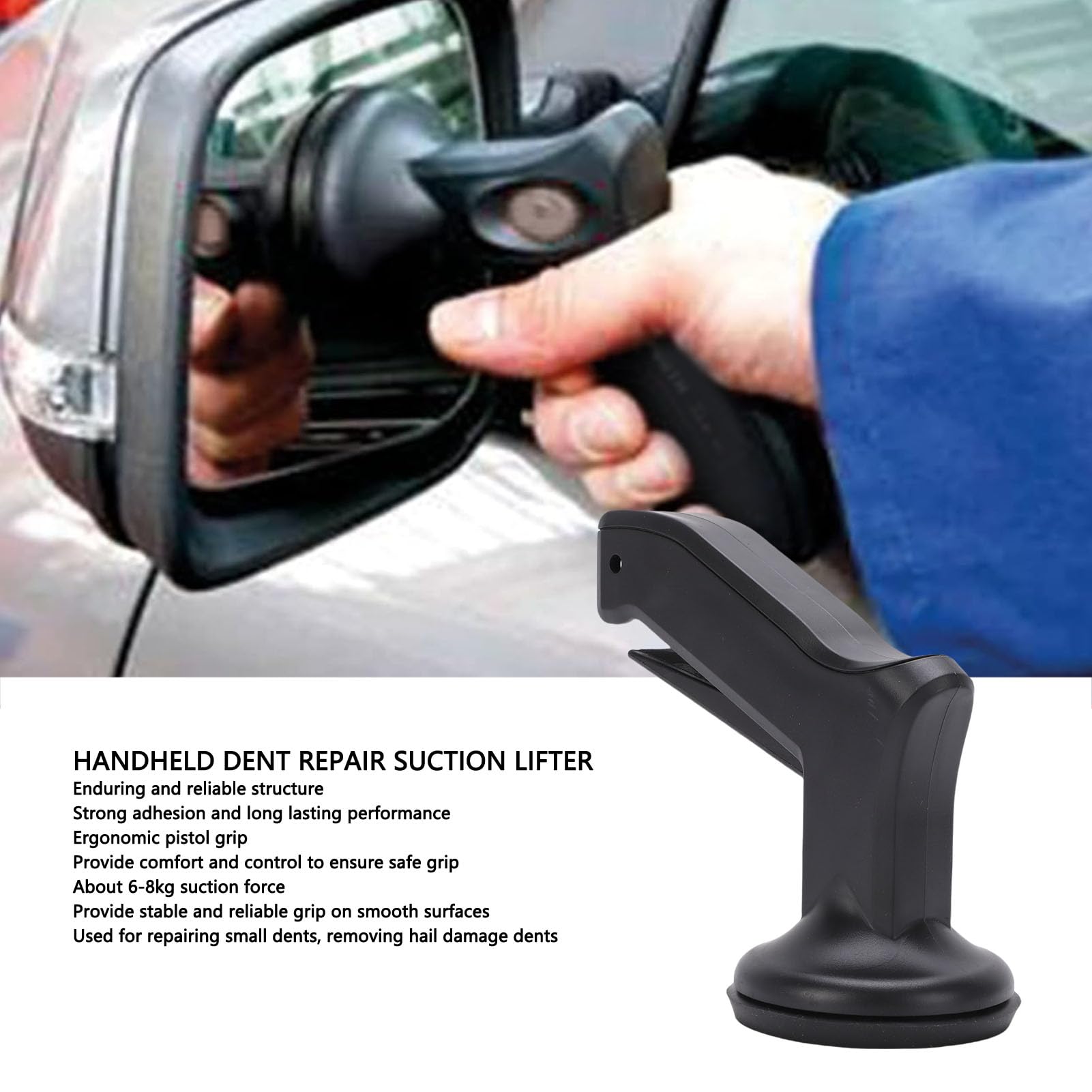 Fockety Ventouse de levage, extracteur compact manuel de 70 mm pour réparation de bosses de carrosserie avec levier de dégagement rapide, ventouse ergonomique à poignée pistolet