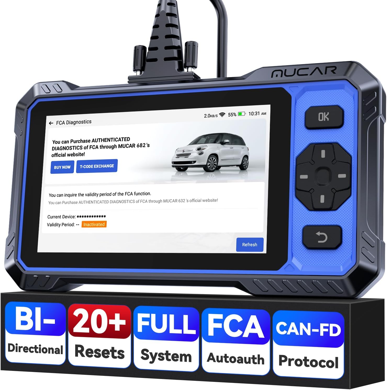 Photo 1 of  OBD2 Scanner, MUCAR 682 AI-Assisted Car Diagnostic Tool, Automotive Bidirectional Scan Tool, Full Systems Car Diagnostic Scanner, Scanner for Car with 20+ Reset, CAN FD & FCA SGW, Lifetime Update 