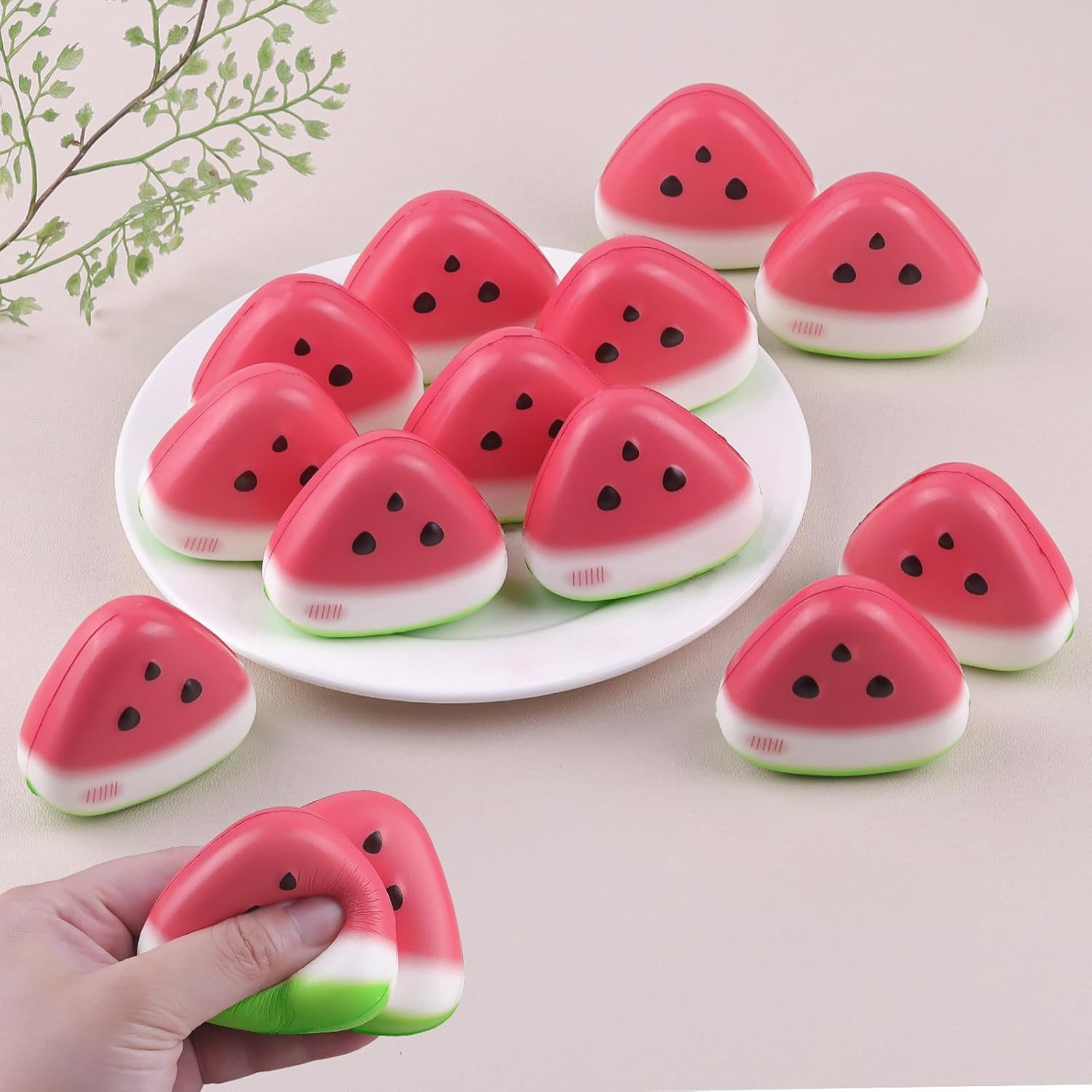 Anboor 12 Pcs Squishies Toys for Kids Watermelon Bulk Small Slow Rising Foam Mini Food Squishys Stress Squishes Cute Squeeze Toy