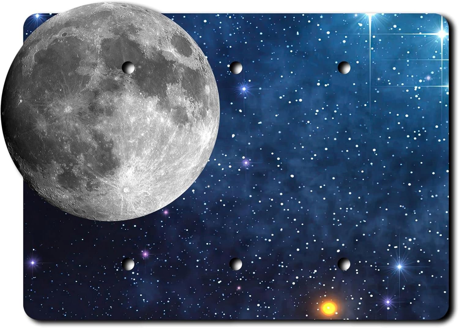 Moon Outer Space Decorative Acrylic Electrical Cover - Single Outlet