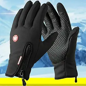 Luvas de inverno impermeáveis para esqui e neve, térmicas à prova de vento com dedos sensíveis ao toque, para corrida, esportes ao ar livre, trabalho diário