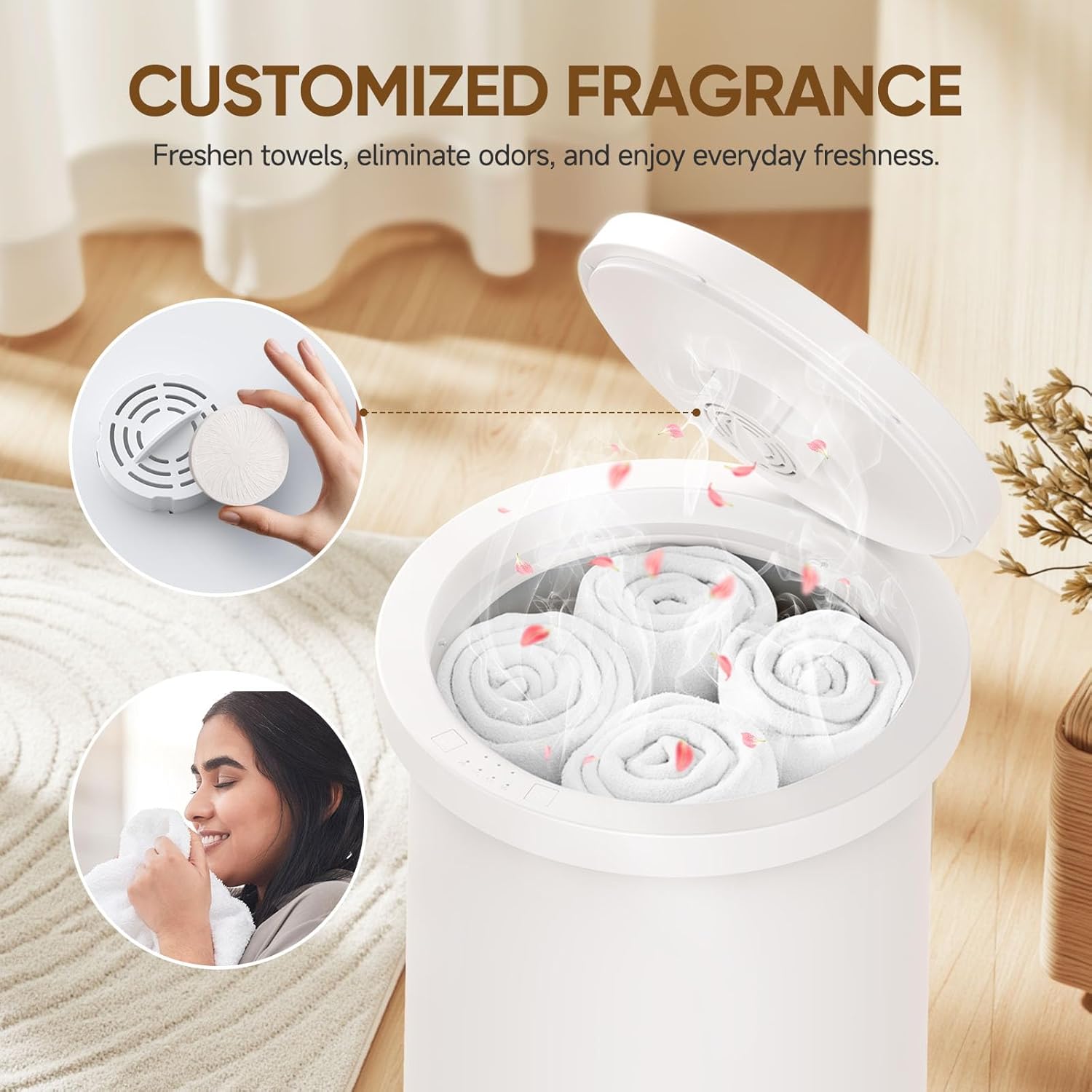 Large Towel Warmer Bucket for Bathroom with One-Touch Start, Fast & Even Heating, Auto Shut-Off Timer, Fits Up to Two 40"X70" Oversized Towels, Bathrobes, Blankets, Heartwarming Gifts for Mothers