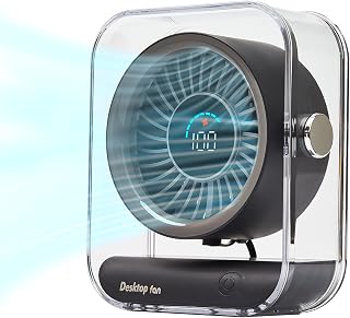 Table Fans Utra-quiet,Digital Display Rechargeable USB Fan,0-100% Speed, Long Lasting Power, Portable Fan for for Home Office Bedroom Kitchen Travel Camping back to school supplies(3D float black)