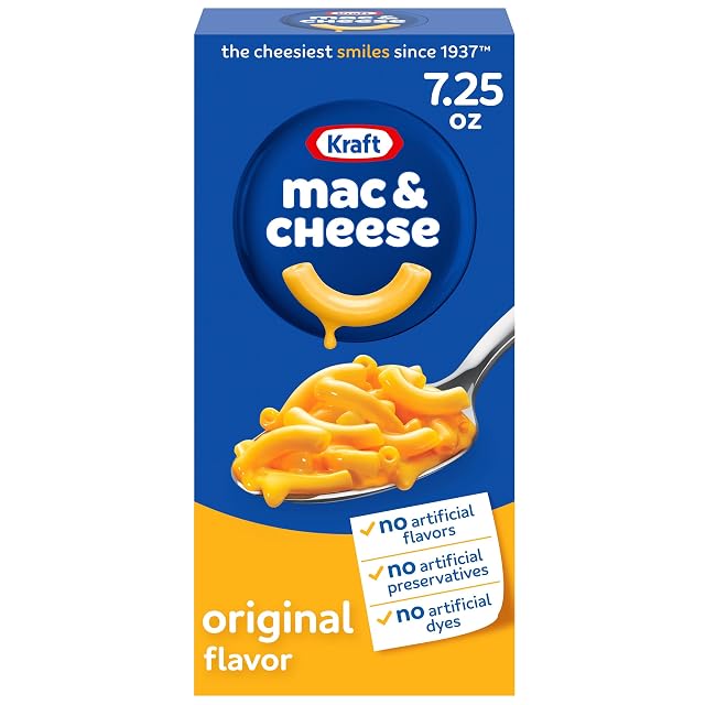 Kraft Mac and Cheese 1 Box for Easy Dinner or Dinner Sides Original Flavor No Artificial Flavors Preservatives