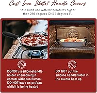 Vista 6 de Joyhalo Fundas para mango de sartén de hierro fundido, paquete de 6, resistentes al calor, fundas de silicona para mango de olla, color negro