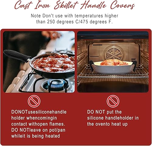 Vista 18 de Joyhalo joyhalo - Juego de 6 fundas para mango de sartén de hierro fundido, resistentes al calor, fundas de mango de sartén de hierro fundido