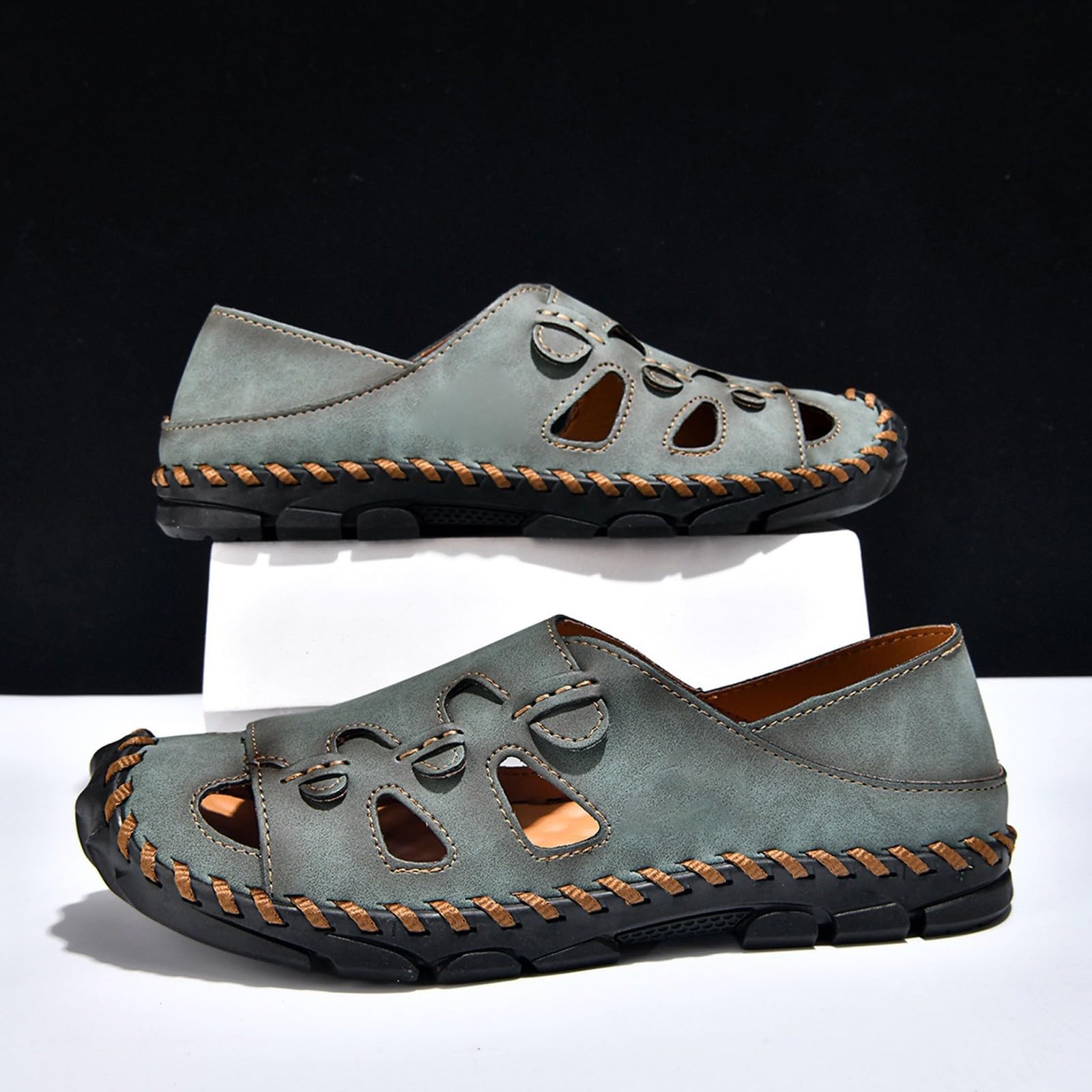 Sandalias Verano Hombre-Sandalias de verano con punta abierta, transpirables, informales, para caminar, ligeras, para la playa, cómodas para viajar.