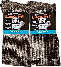 Loose Fit Stays Up Marled Merino Wool Men's and Women's Sock 2 Pack