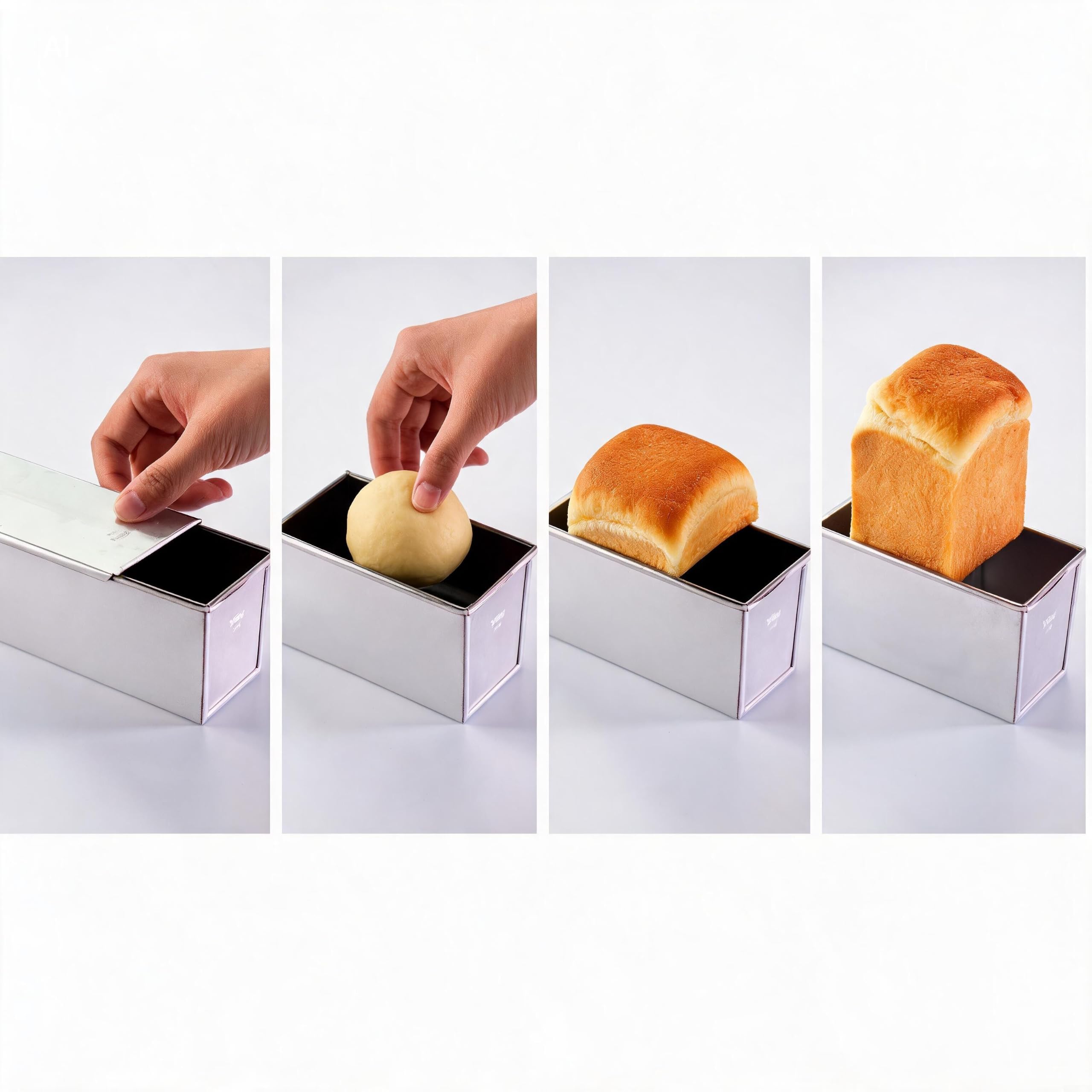 Stampo per pane toast rivestito nero con coperchio (900 g)