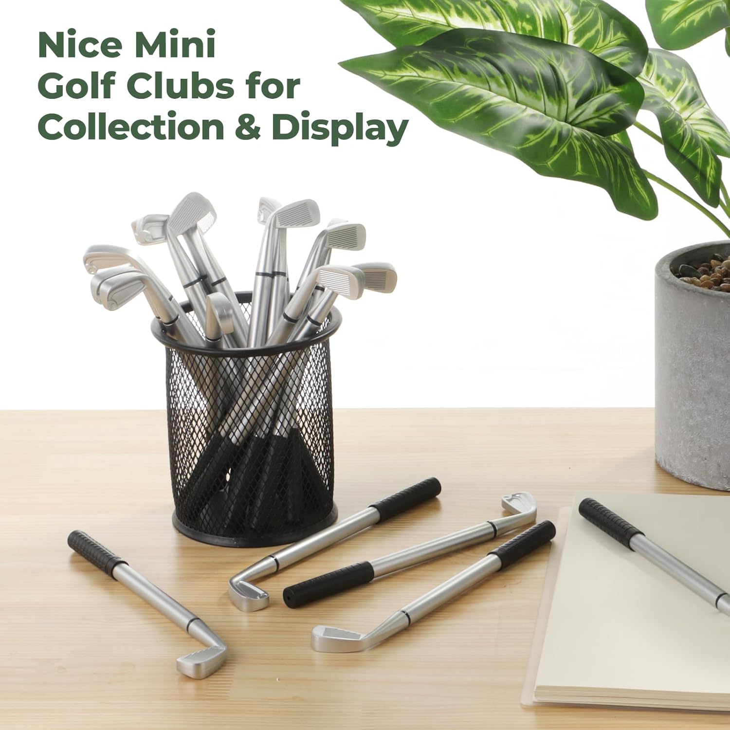 Lnrueg Mini Golf Club Ballpoint Pens 1.0mm 100 Pcs - Bulk Golf Pens for School, Office, Souvenirs, Golfing Club Props, Black Ink