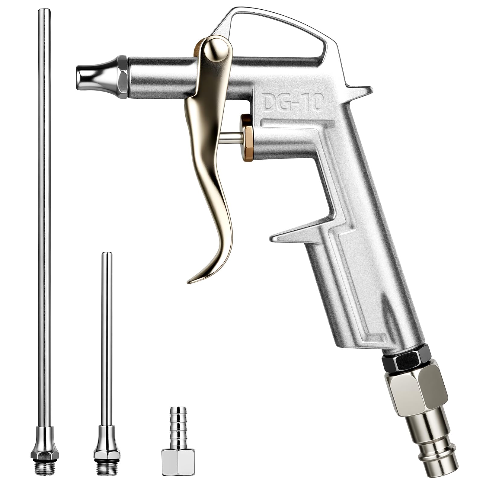 Pistola de soplado de aire, comprimido Accesorios Pistola Aire, compresor de atmósfera con conexión rápida con adaptador neumático rápido tipo alemán BSP de 1/4"