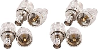 exgoofit BNC Female to SO239 Male Adapter 4pcs RF Coaxial Coax Connector PL-259 PL259 Cable Pack of 2