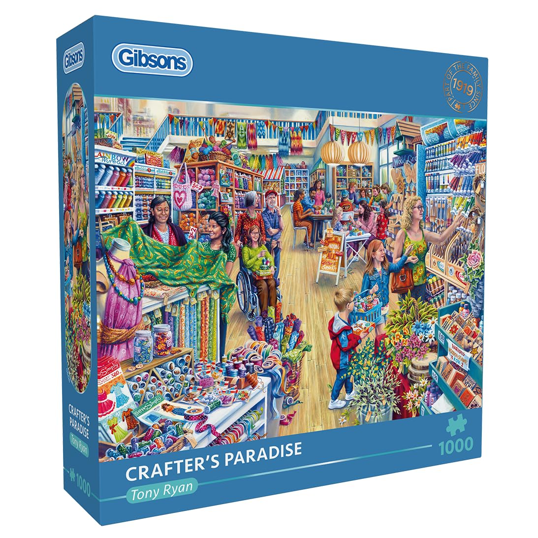 Gibsons Crafters Paradise 1000 Piece Jigsaw Puzzle for Adults Beautiful Colourful Art Craft Hobby Shop Sustainable Premium 100% Recycled Board | Great Gift | Gibsons Games