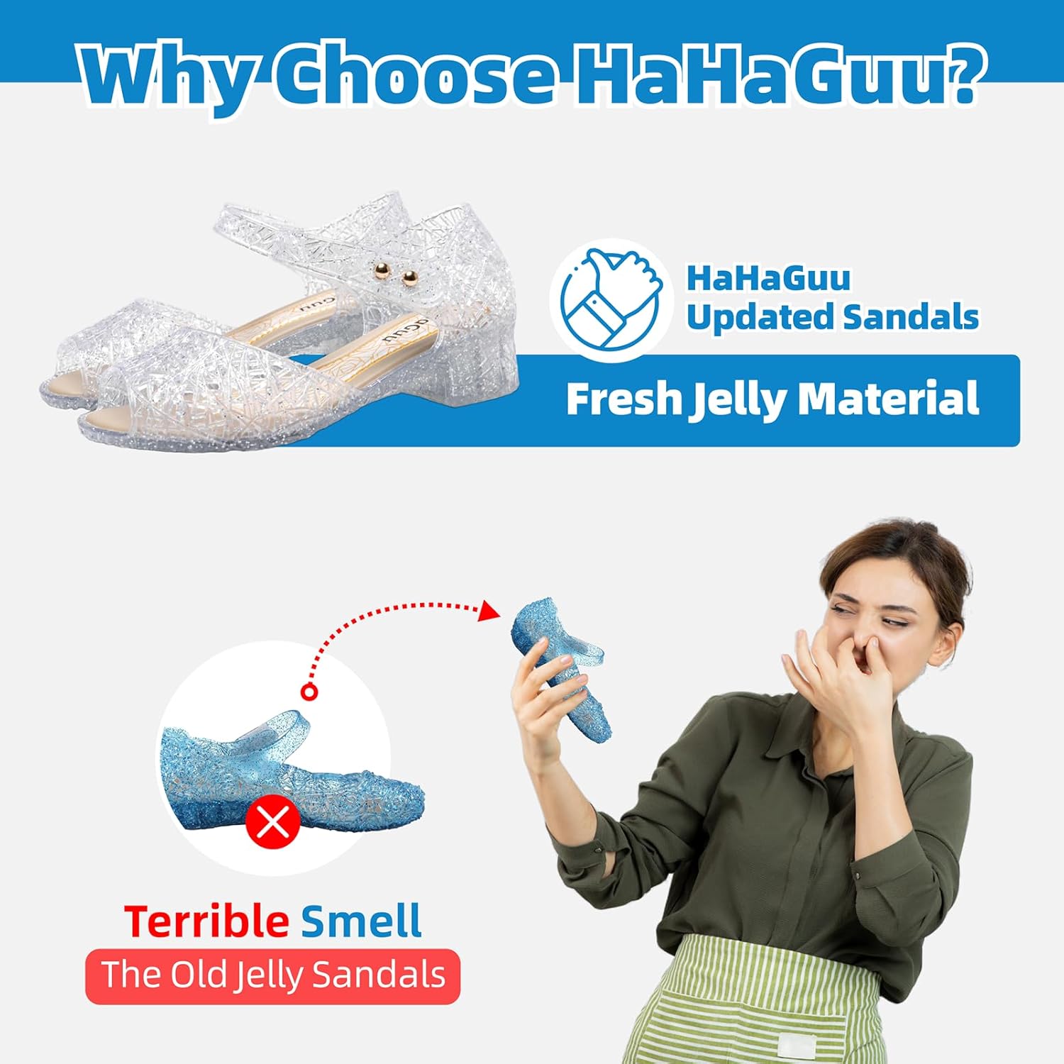 Princess Jelly Flats Shoes Girls Birthday Party Heels Snow Queen Cosplay Costumes Dress Up Sandals for Toddler Little Girls Big Kids - Image 6