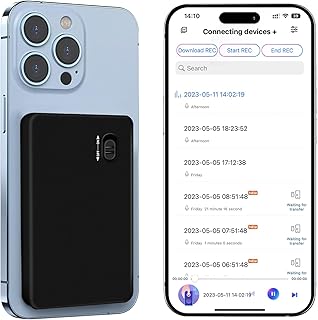 64GB Digital Voice Recorder Recording Device: Audio Recorder with Playback Perfect for Meetings Lectures, EVISTR Magnetic Call Recorder, 55 Hours Continuous Recording & 400 Hours Recording Capacity