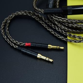 Arklove Replace Audio Upgrade Cable Compatible 6.35mm (1/4) TRS Double 3.5 with Denon ah-d600 ah-d7200 ah-d7100 ah-d9200 ah-d5200 meze 9 Classics Joule T1 II T5 Headset (8ft, Black)