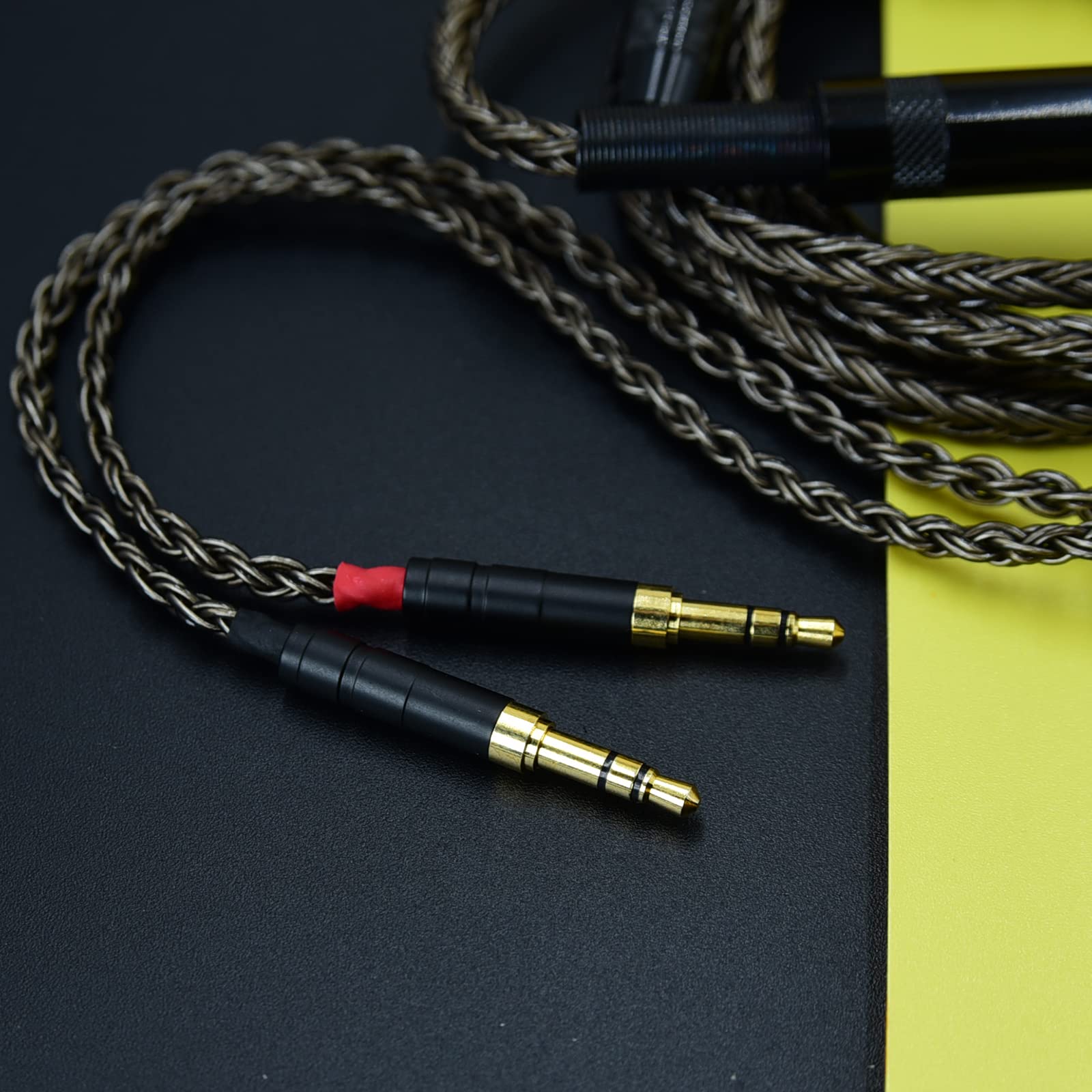 Arklove Replace Audio Upgrade Cable Compatible 6.35mm (1/4) TRS Double 3.5 with Denon ah-d600 ah-d7200 ah-d7100 ah-d9200 ah-d5200 meze 9 Classics Joule T1 II T5 Headset (8ft, Black)