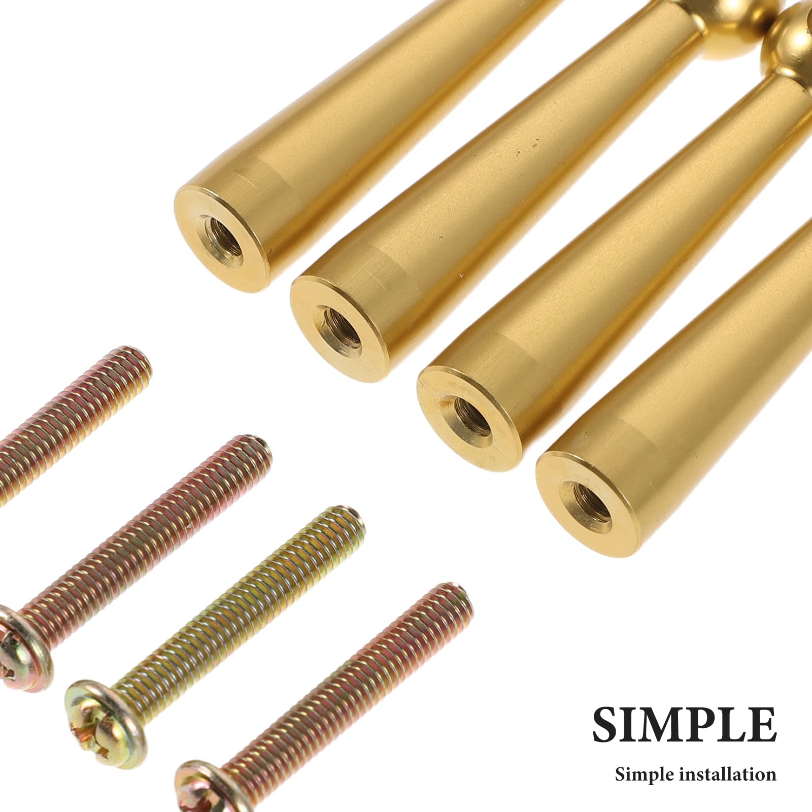 Accessori per Mobili in Metallo Oro 4 Pezzi, Connettori per Ringhiera per Scaffali e Carrelli da Servizio, Compatibilità Versatile e Durata Garantita, Foro 7/32"