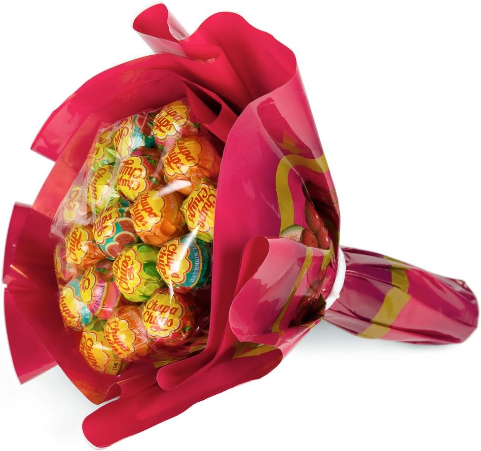 Chupa Chups Flower Bouquet, Caramelo con Palo Original de Sabores Variados, 19 x 12 g