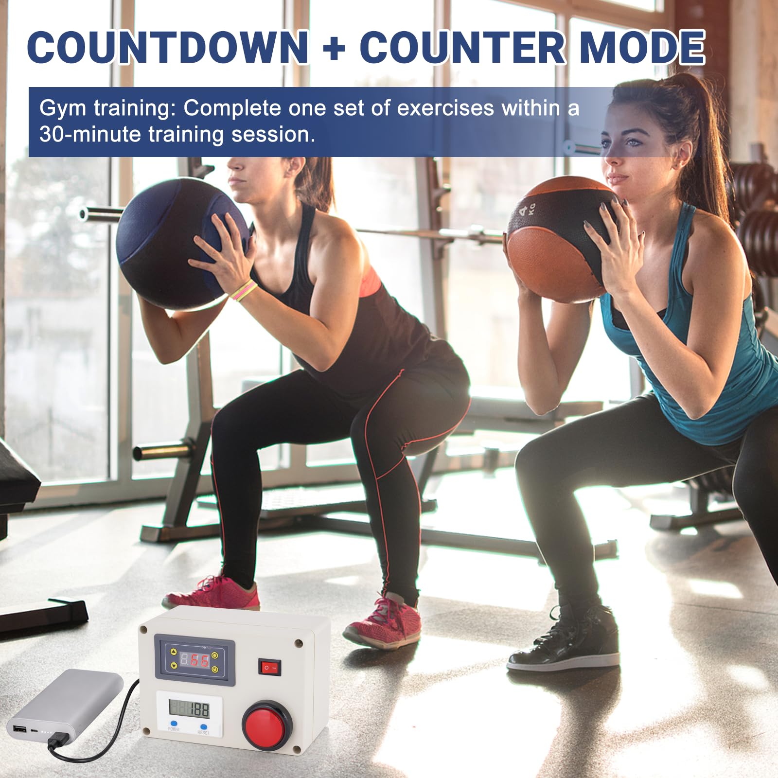 Compteur de tours numérique à LED, compte à rebours de 0,01 à 999 min, compteur de tours numérique avec réinitialisation et pause, compteur à bouton-poussoir pour entraînement de gym, entraînement de