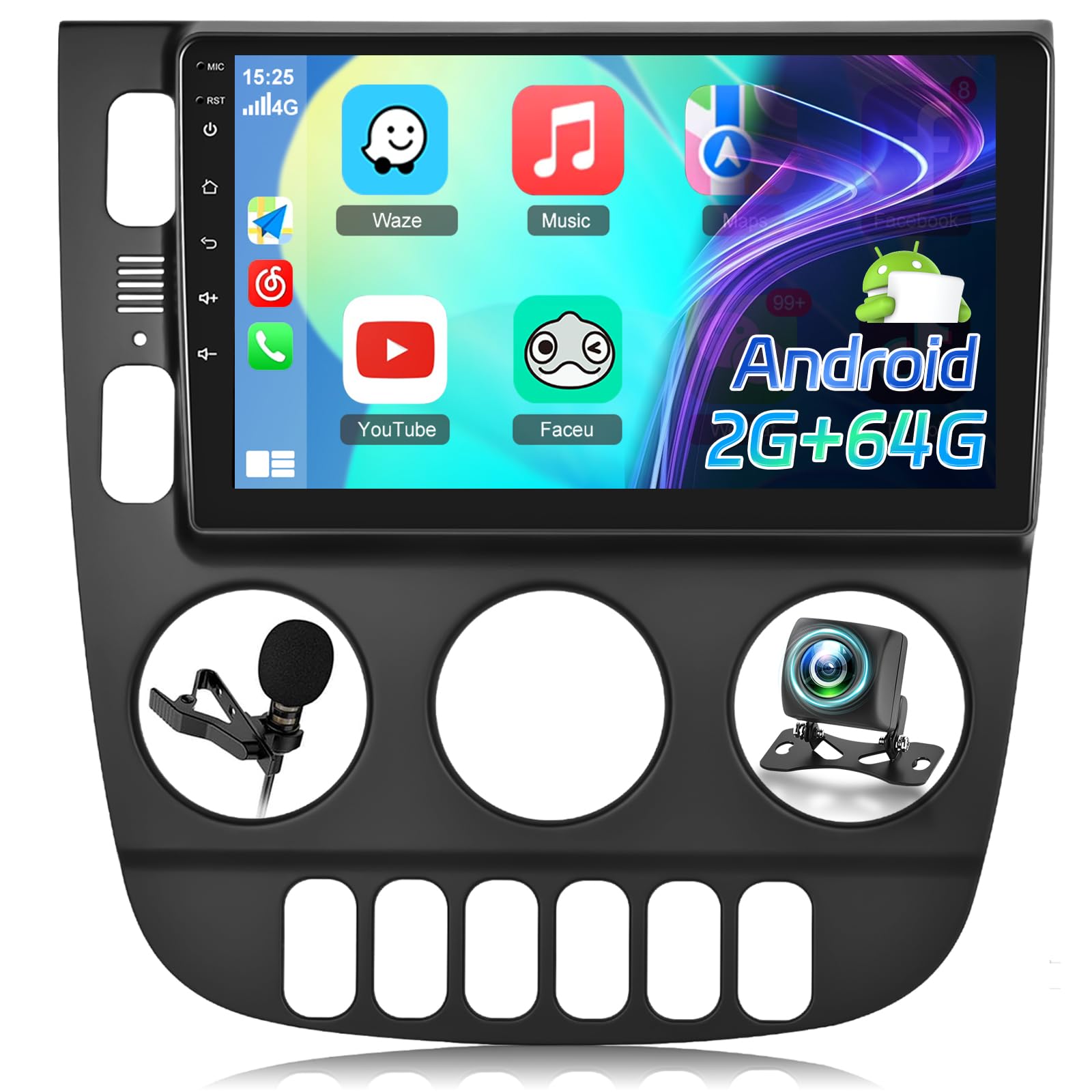 [2+64G] Car Radio for Mercedes Benz W163 ML320 ML350 ML400 ML500 1997-2005 - Wireless Carplay and Android Auto - 9 Inch Touchscreen Car Stereo with