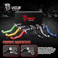 Vista 2 de MZS Palancas de freno y embrague negras para motocross, pivote ajustable CNC compatible con KX65 2000-2025 KX85 2001-2025 KX100 2001-2021 KX125
