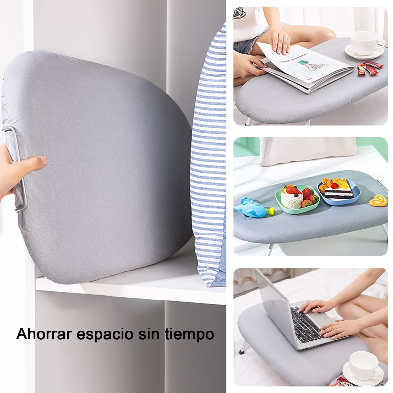 Asse da stiro pieghevole Compatto Tavolo da stiro per la casa Piccolo asse da stiro con gambe pieghevoli Copertura in cotone imbottito resistente al calore salvaspazio