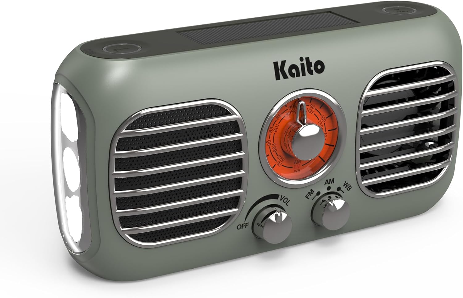 Kaito KA777 Emergency Radio & Portable Fan – AM/FM NOAA Weather Radio and 4,000 mAh Power Bank Rechargeable with Solar Panel and Hand Crank (Gray)