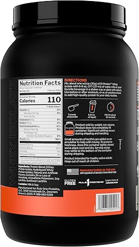Miniatura 2 de Rule 1 R1 Proteína de suero aislado - con 25g de proteína y 6g de BCAA exclusivamente de fuentes aisladas e hidrolizadas para la recuperación del