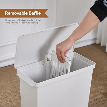 Warmiehomy 26L Double Compartment Kitchen Pedal Recycling Bin with Lid