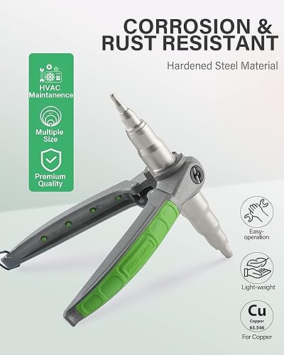 Miniatura 4 de Herramienta de estampación de mano, expansor de tubo de cobre, herramienta de expansión de estampación HVAC para 14 "516" 38" 12 " 58 " 34 " 78 "